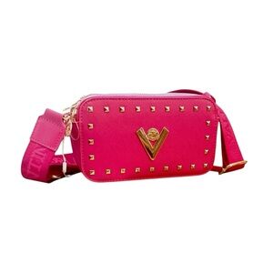 VALENTINO ORLANDI NWT NO CALLOUTS “V” Logo Double Zip Camera Bag R$159